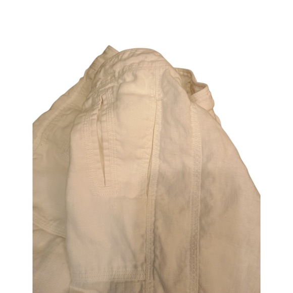 Tommy Bahama Relax Women's Linen Beachy Cargo Drawstring White Capris Size 2 - Picture 7 of 10